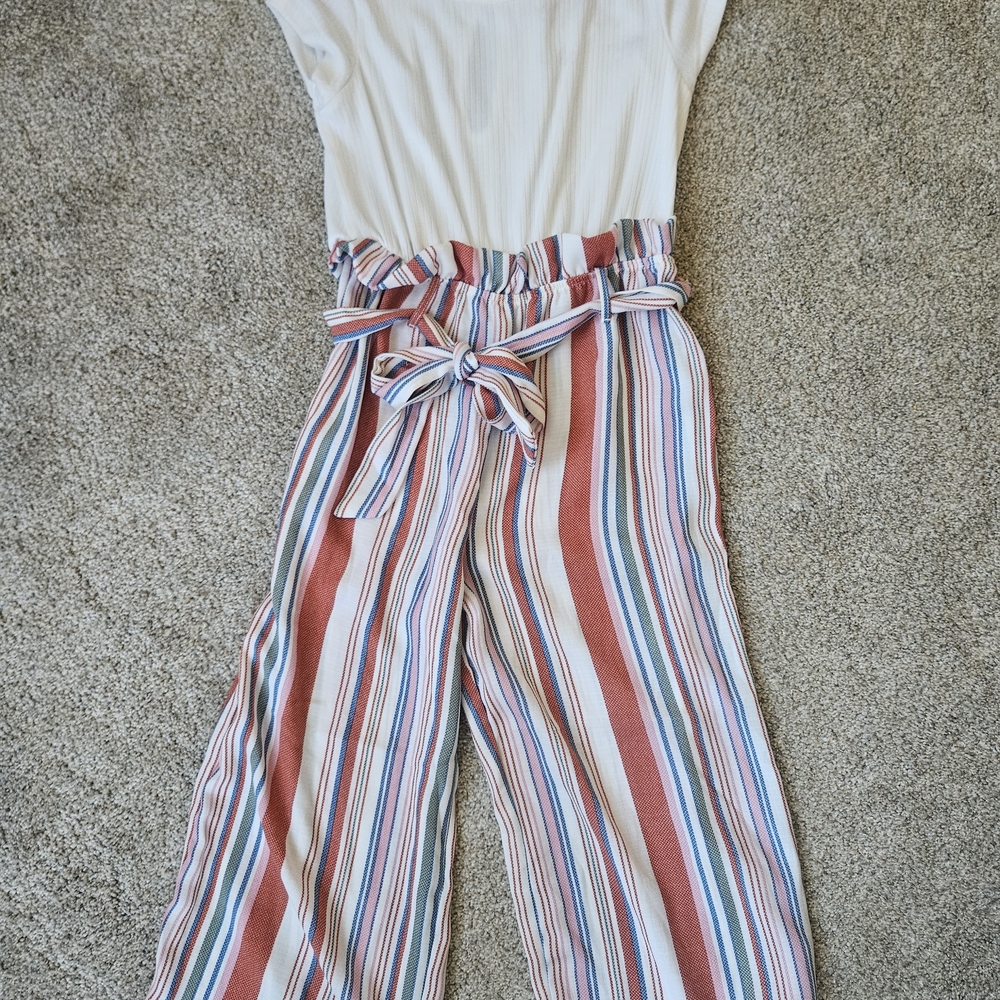 Love Squared Multicolor Striped Wide Leg Pant Jumper